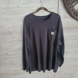 Carhartt Original Fit Long Sleeve SZ 3X Logo Grey